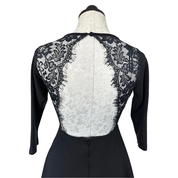 Lulu's Felicity Black Backless Lace Skater Mini Dress Little Black Dress Size S - Picture 8 of 16